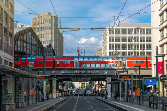 Downtown district in Berlin and Friedrichstraße railway station