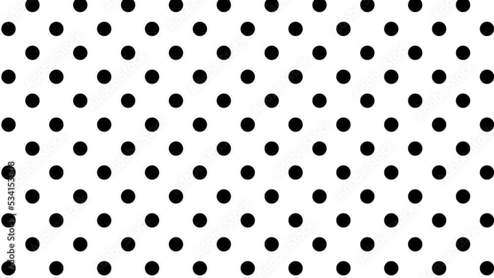 Aufkleber Moving and shimmering abstract geometric polka dot pattern on black background. Looping footage.