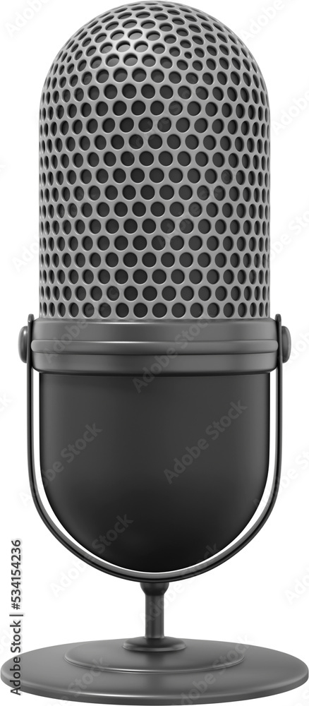 Aufkleber modern microphone. realistic png isolated icon on transparent background. 3d rendering.