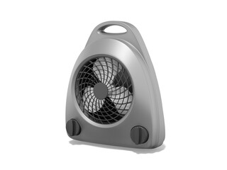 3d rendering. Realistic gray fan heater isolated on white background.
