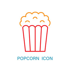 Popcorn box simple line icon