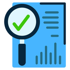 magnifying glass audit like assess flat icon vector