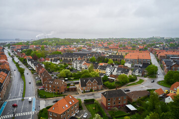 Fototapeta na wymiar Landscape of the city in Aalborg