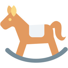 Rocking Horse Colored Vector Icon