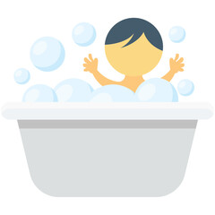 Baby Bath Colored Vector Icon