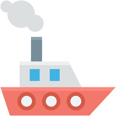 Boat Toy Colored Vector Icon