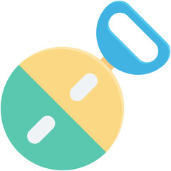 Baby Rattle Colored Vector Icon 