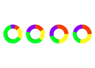 Four steps colorful circle object for infographic template.