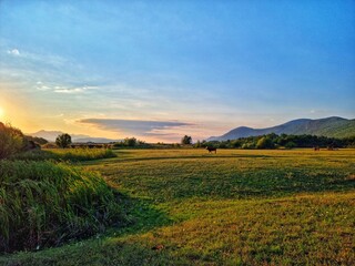 Fototapeta premium Sunset on the farm