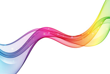 Abstract multicolored color spectrum wave design element.