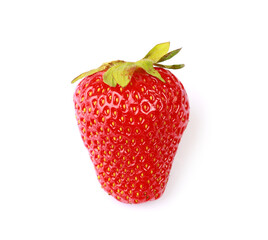 Fototapeta Single strawberry isolated on white background with clipping path	 obraz