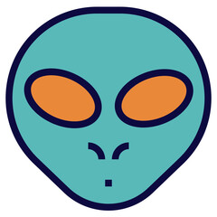 alien outline filled style icon