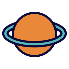 saturn outline filled style icon