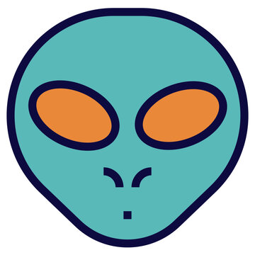 Alien Outline Filled Style Icon