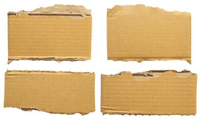 Brown Cardboard paper piece isolated on white background