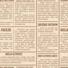 Old newspaper seamless pattern, vector background of vintage newsprint paper page texture. Newspaper, newsletter, magazine or journal text print with columns, articles and titles of daily news