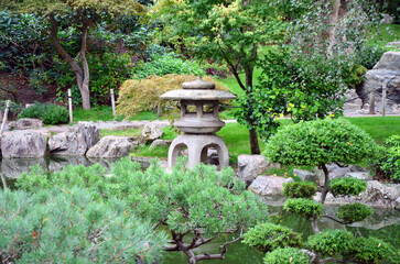 A stone lantern in Kyoto Garden, Holland Park, London
