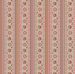 Ornamental Base Background Repeat All over Floral Texture Multi Colored Creative Ethnic Textile Design Pattern