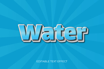 water simple vector text style effect.