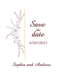 The postcard save the date. Invitetion. Wedding. Vector illustration