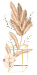 Pampas grass dried flower with stand wedding decorations boho style