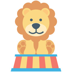 Circus Lion Colored Vector Icon