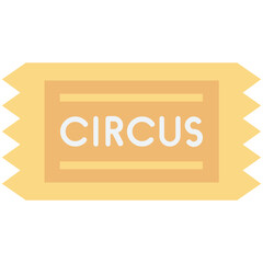 Circus Ticket Colored Vector Icon