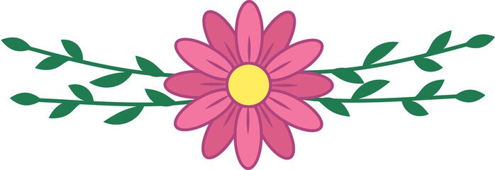 Flower with Leaf for Decoration