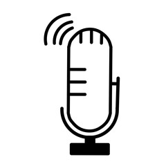 microphone icon on metal button