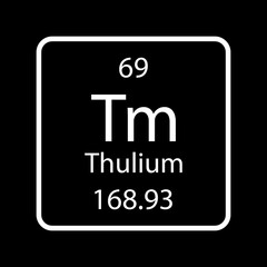 Thulium symbol. Chemical element of the periodic table. Vector illustration.