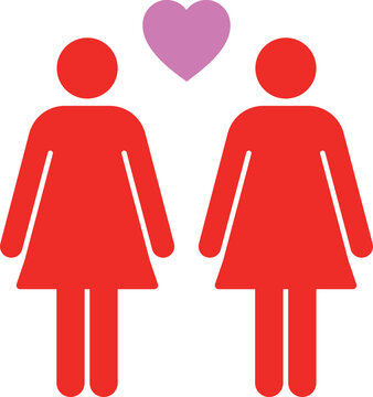  トイレマーク　女同士　同性愛　レズ　レズビアン　ピクトグラムのイラスト素材