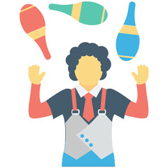 Juggling Colored Vector Icon