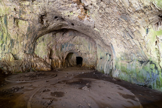 Devetashka cave with holes on the ceiling