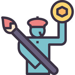 artist modern line style icon