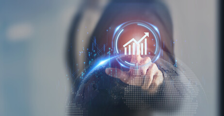 Growing sustainability and success concept. Business common goals and strategies. Growth trend performance ,new action plan ,goals, success. Business improvement, resolution, adaptation and resilience