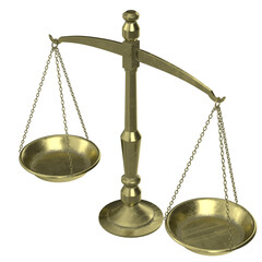 3d rendering illustration of a balance scale