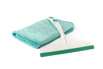 Knife edge scraper or drying blade for cleaning windows isolated on white background.