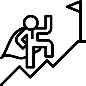hero climbing mountain to reach flag clip art preview