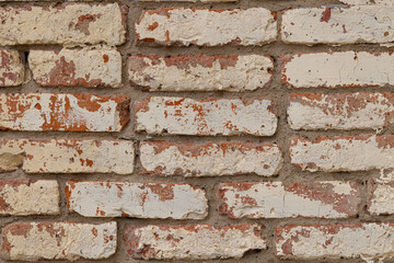background or texture fragment of red brick wall