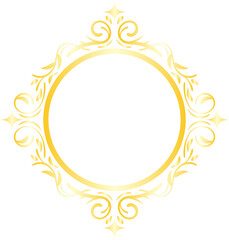 Decorative Golden Circle Frame