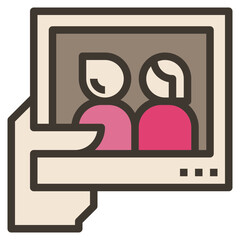 couple modern line style icon