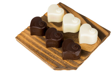 Heart black and white chocolate
