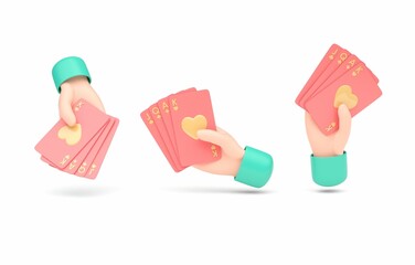 Fototapeta Set Poker Cards. 3D Illustration obraz