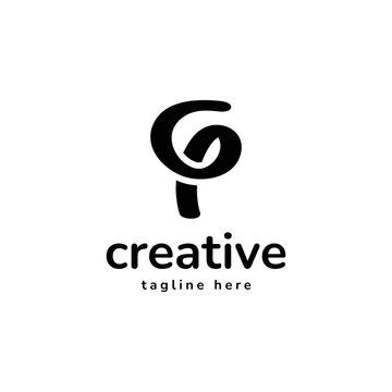 simple and unique GP or PG letter logo design