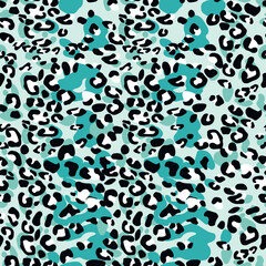 Abstract modern leopard seamless pattern. Animals trendy background. Color decorative vector stock illustration for print, card, postcard, fabric, textile. Modern ornament of stylized skin