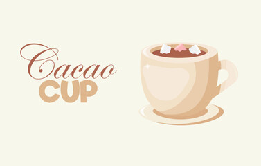 A cup of hot cocoa with marshmallows. autumn mood.