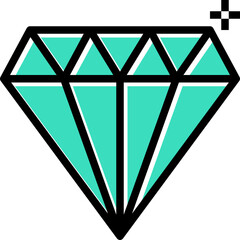 diamond modern line style icon