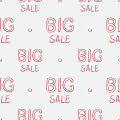 Seamless background with the words big sale