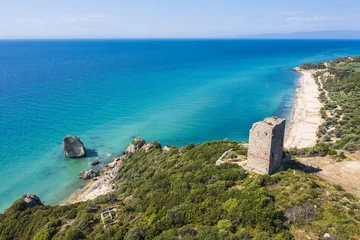 Foto auf Leinwand Aerial view of ruins of Apollonia tower in Greece © Fyle