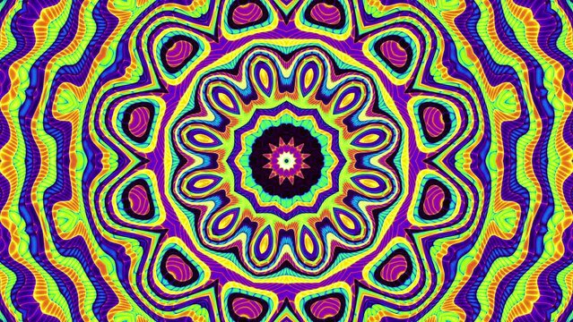 Abstract mandala loop 4k background. Cosmic Mandala symbol